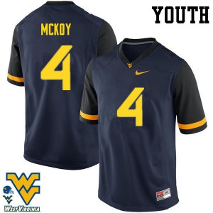 Youth West Virginia #4 Kennedy McKoy Navy University Jersey 387687-665
