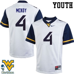 Youth West Virginia University #4 Kennedy McKoy White High School Jersey 676284-763