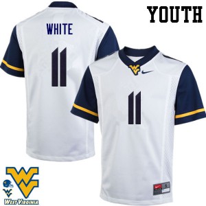 Youth West Virginia #11 Kevin White White Alumni Jerseys 968382-590