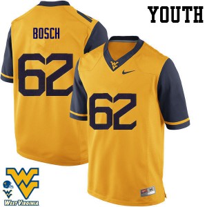 Youth WVU #62 Kyle Bosch Gold Stitch Jersey 854566-658