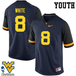 Youth West Virginia Mountaineers #8 Kyzir White Navy Alumni Jersey 502229-600