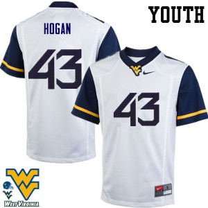 Youth West Virginia University #43 Luke Hogan White University Jerseys 694669-960
