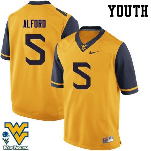 Youth Mountaineers #5 Mario Alford Gold College Jerseys 311640-530