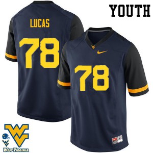 Youth West Virginia Mountaineers #78 Marquis Lucas Navy High School Jersey 919724-541