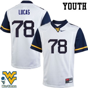 Youth WVU #78 Marquis Lucas White Player Jersey 705342-416