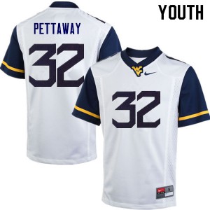 Youth West Virginia Mountaineers #32 Martell Pettaway White NCAA Jerseys 821871-626