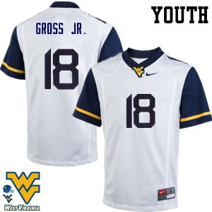 Youth West Virginia #18 Marvin Gross Jr. White Alumni Jerseys 268791-920
