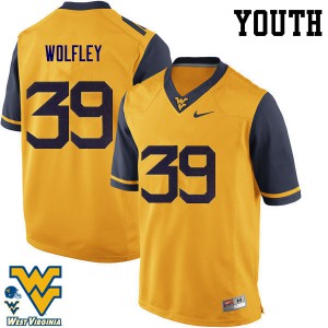 Youth Mountaineers #39 Maverick Wolfley Gold NCAA Jerseys 750381-389