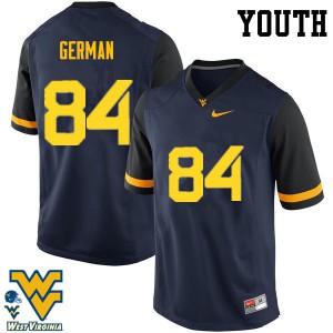 Youth West Virginia Mountaineers #84 Nate German Navy Stitched Jersey 843976-410