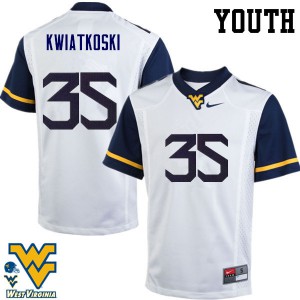 Youth West Virginia University #35 Nick Kwiatkoski White College Jerseys 230508-440