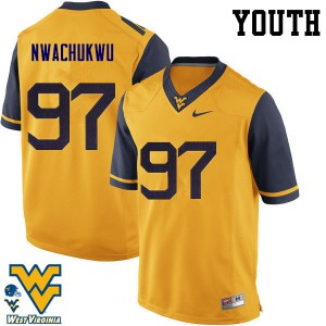 Youth West Virginia University #97 Noble Nwachukwu Gold Player Jersey 641713-398