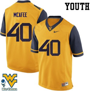 Youth Mountaineers #40 Pat McAfee Gold Embroidery Jersey 409000-111