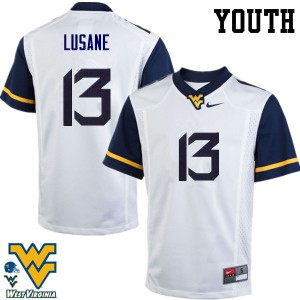 Youth West Virginia #13 Rashon Lusane White Alumni Jerseys 490496-550