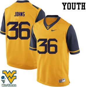 Youth Mountaineers #36 Ricky Johns Gold Player Jersey 367049-742