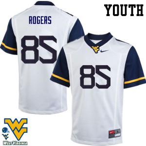 Youth West Virginia University #85 Ricky Rogers White College Jerseys 784676-686