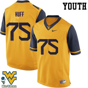 Youth West Virginia #75 Sam Huff Gold Stitch Jerseys 171172-824