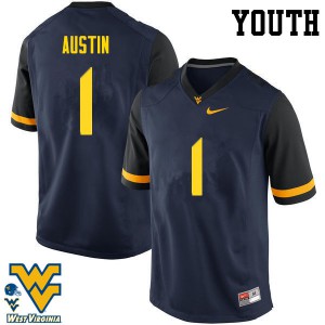 Youth West Virginia Mountaineers #1 Tavon Austin Navy Official Jersey 625000-214