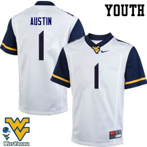 Youth Mountaineers #1 Tavon Austin White Official Jerseys 649838-849