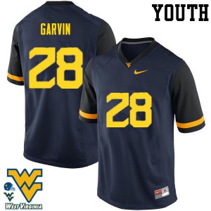 Youth West Virginia Mountaineers #28 Terence Garvin Navy NCAA Jersey 433661-261