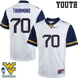 Youth West Virginia University #70 Tyler Thurmond White NCAA Jersey 394107-155