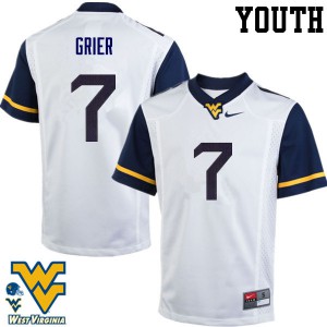 Youth Mountaineers #7 Will Grier White NCAA Jerseys 295964-957