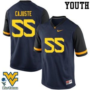Youth West Virginia Mountaineers #55 Yodny Cajuste Navy High School Jerseys 978832-929